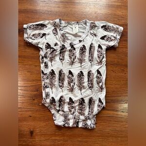Kate Quinn White Feather Print Wrap Bodysuit